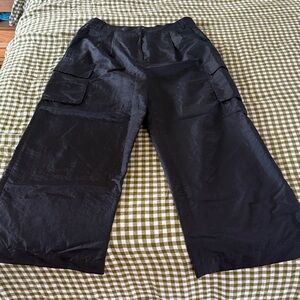 Tibi Black Cargo Trousers with Flap Pockets